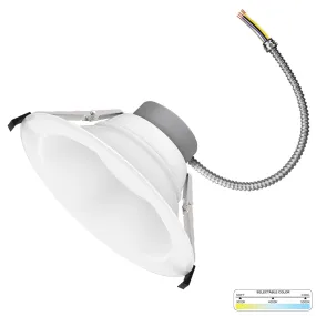 10 Inch Commercial Recessed Lighting Canless LED Downlights - Wet Rated - 3CCT 3000K-5000K - 4 Pack