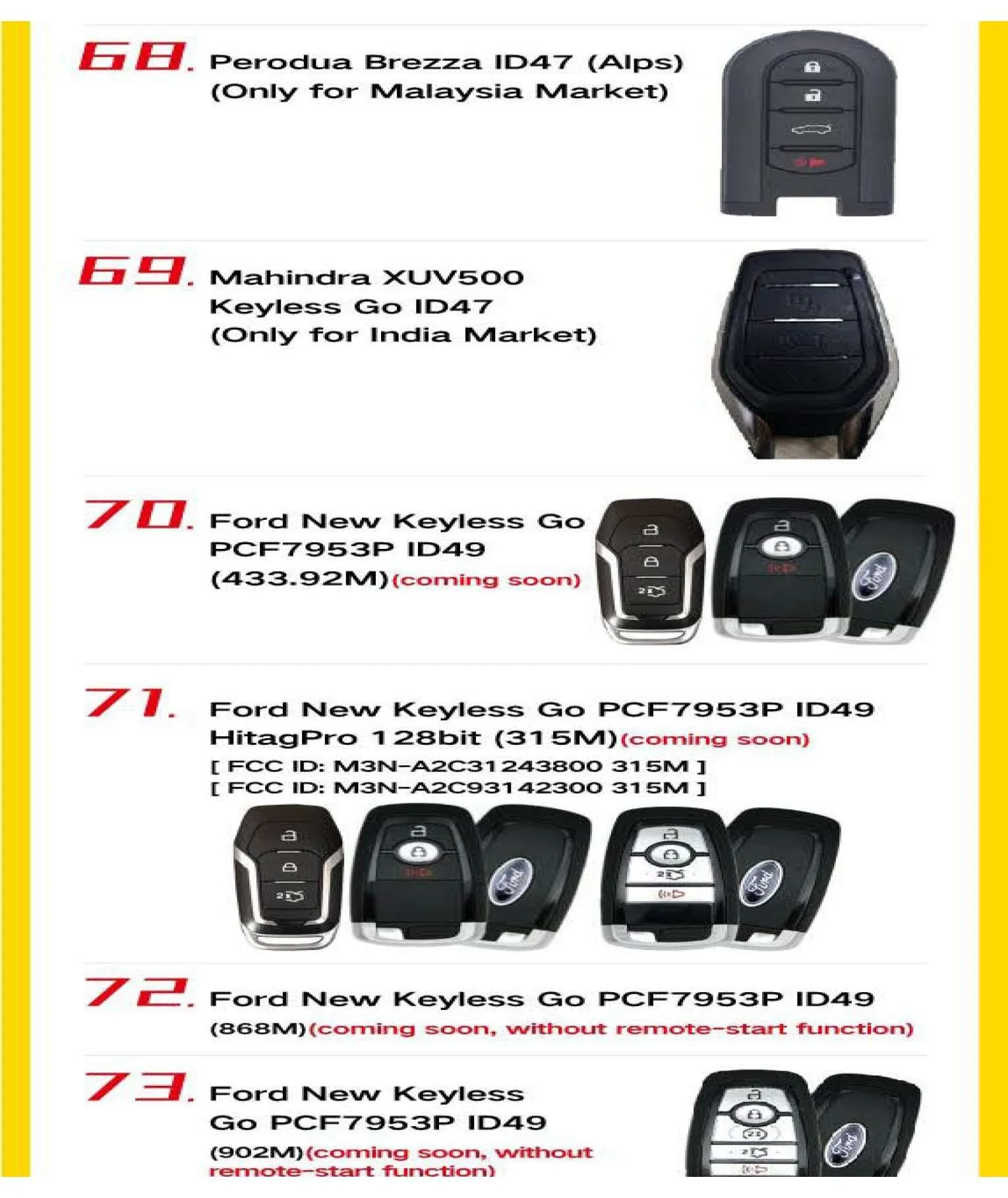 10 x 4-Button Universal Smart Key w/ Proximity Function for VVDI Key Tool (Xhorse) (Pack of 10)
