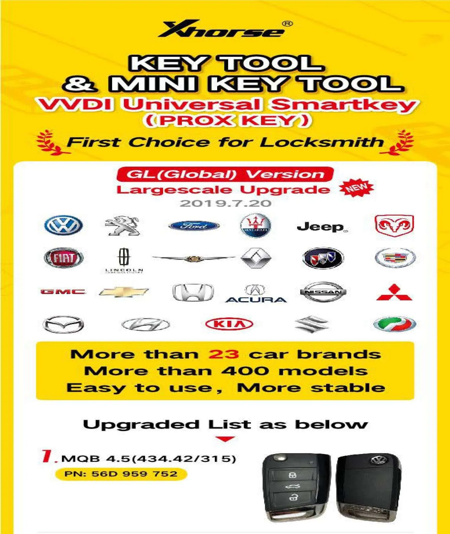 10 x 4-Button Universal Smart Key w/ Proximity Function for VVDI Key Tool (Xhorse) (Pack of 10)