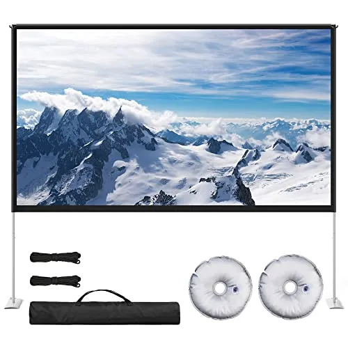 100 inch Freestanding Projection Screen, Portable Front & Rear Projection Screen