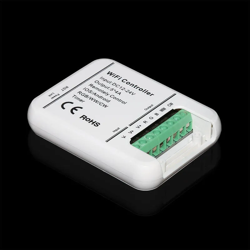 12V-24V DC 5in1 WiFi LED Controller Compatible with Alexa Google Home Magic Home Smart APP Control for Monochrome RGB RGBW WW CW RGBCCT LED Strip