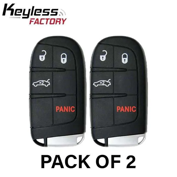 2 x 2015-2021 Dodge Chrysler / 4-Button Smart Key / PN: 68394196AA / M3M-40821302 (AFTERMARKET) (Bundle of 2)
