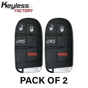 2 x 2015-2021 Dodge Chrysler / 4-Button Smart Key / PN: 68394196AA / M3M-40821302 (AFTERMARKET) (Bundle of 2)