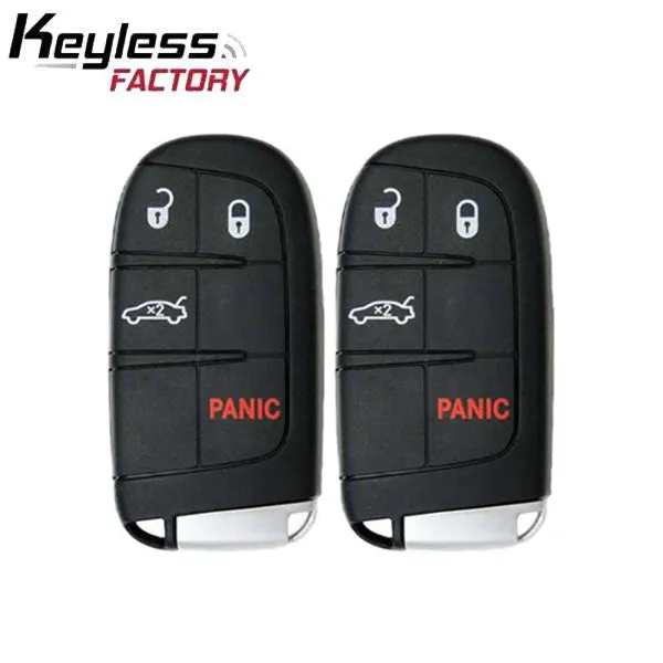 2 x 2015-2021 Dodge Chrysler / 4-Button Smart Key / PN: 68394196AA / M3M-40821302 (AFTERMARKET) (Bundle of 2)