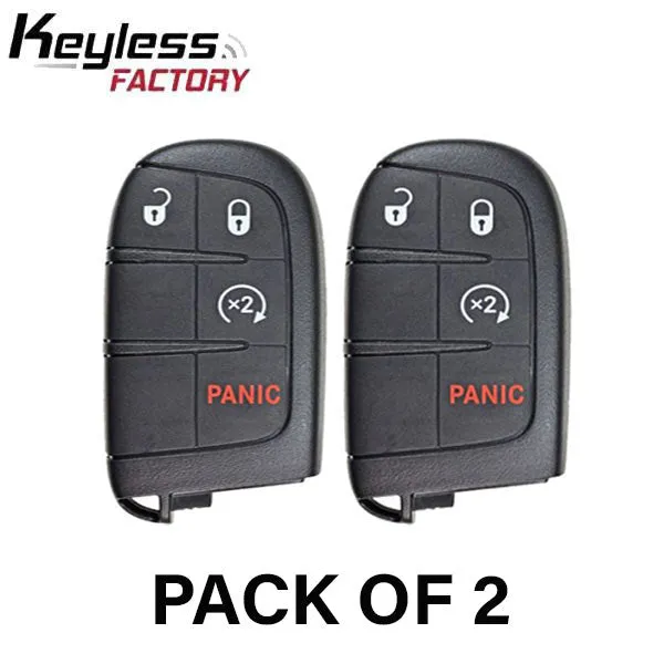 2 x 2015-2021 Jeep Renegade / 4-Button Smart Key / PN: 6BY88DX9AA / M3N-40821302 (AFTERMARKET) (Bundle of 2)