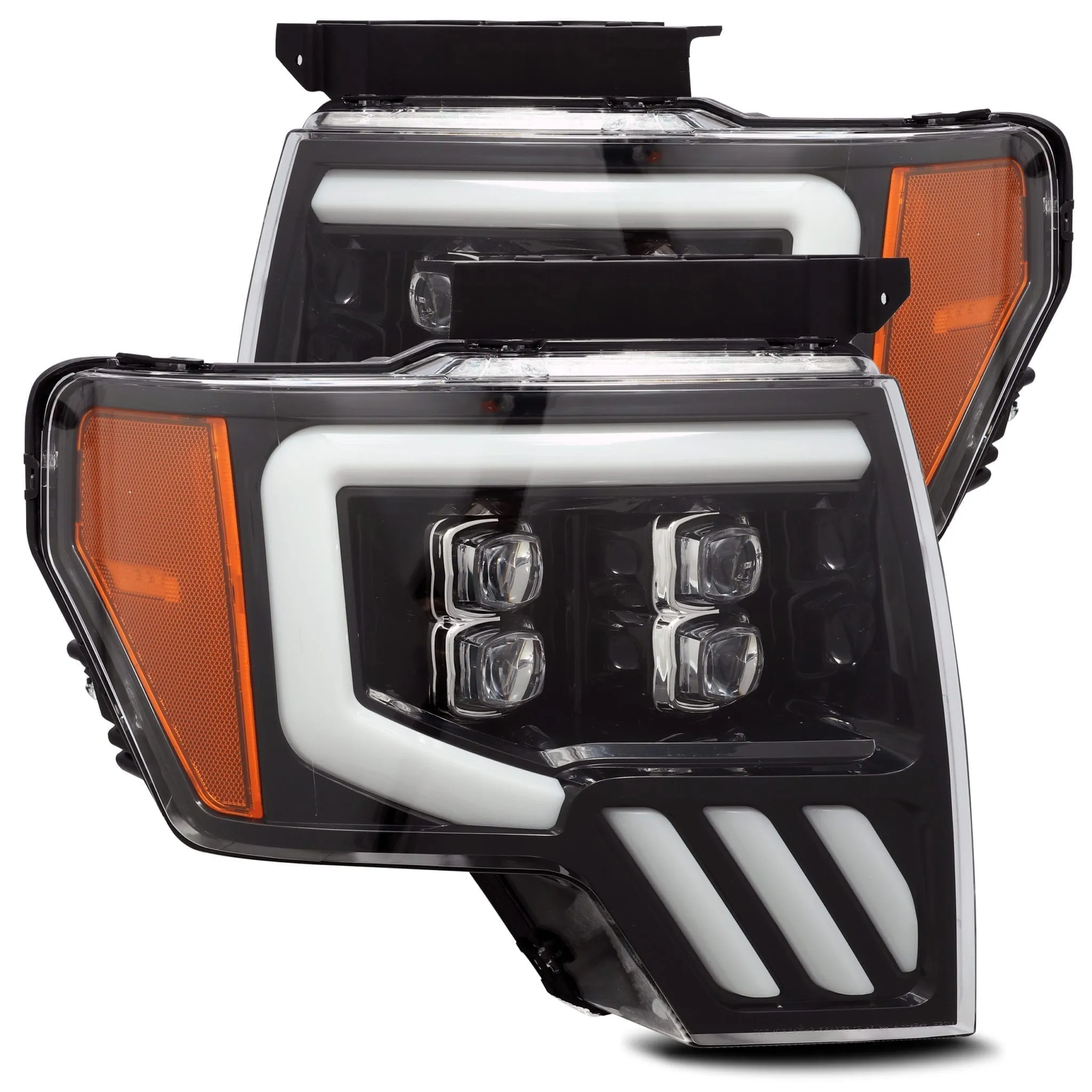2009-2014 Ford F150 NOVA-Series LED Projector Headlights Jet Black Alpha-Rex 880190