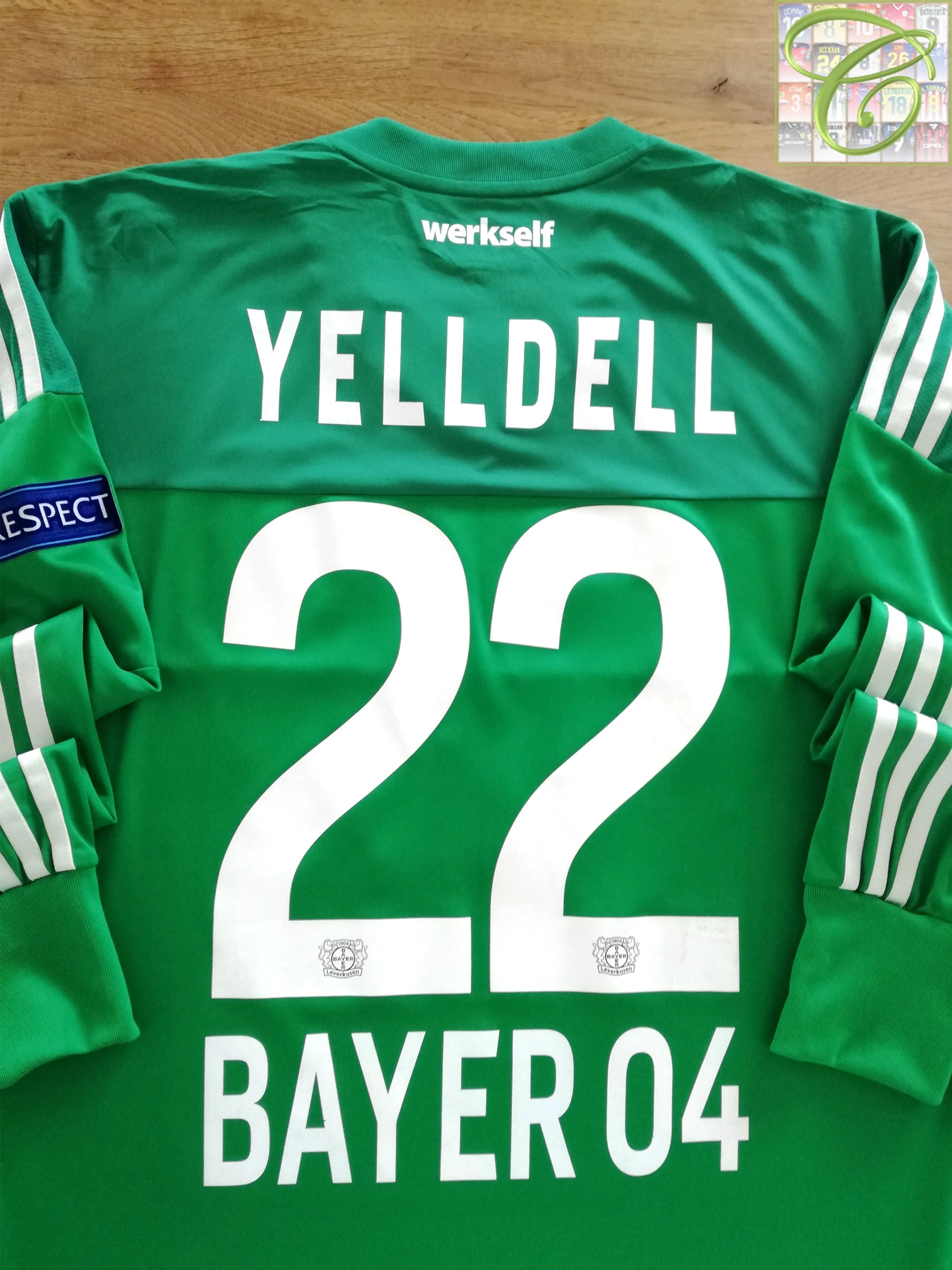 2015/16 Bayer Leverkusen GK Adizero Football Shirt Yelldell #22 (XXL)