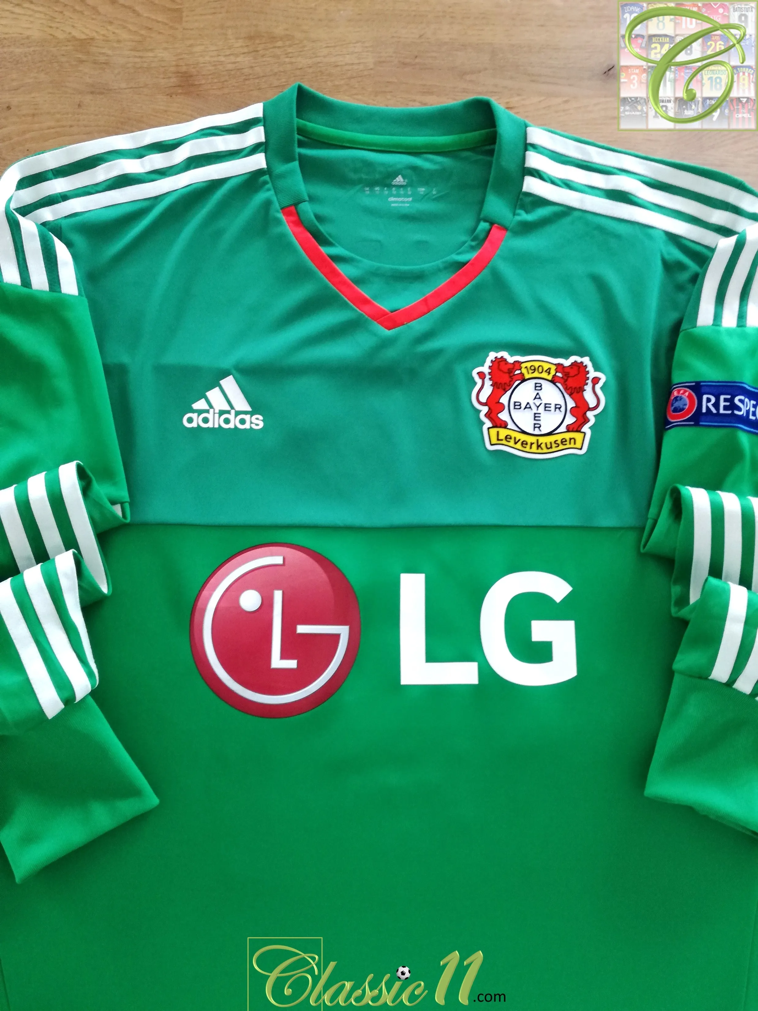 2015/16 Bayer Leverkusen GK Adizero Football Shirt Yelldell #22 (XXL)