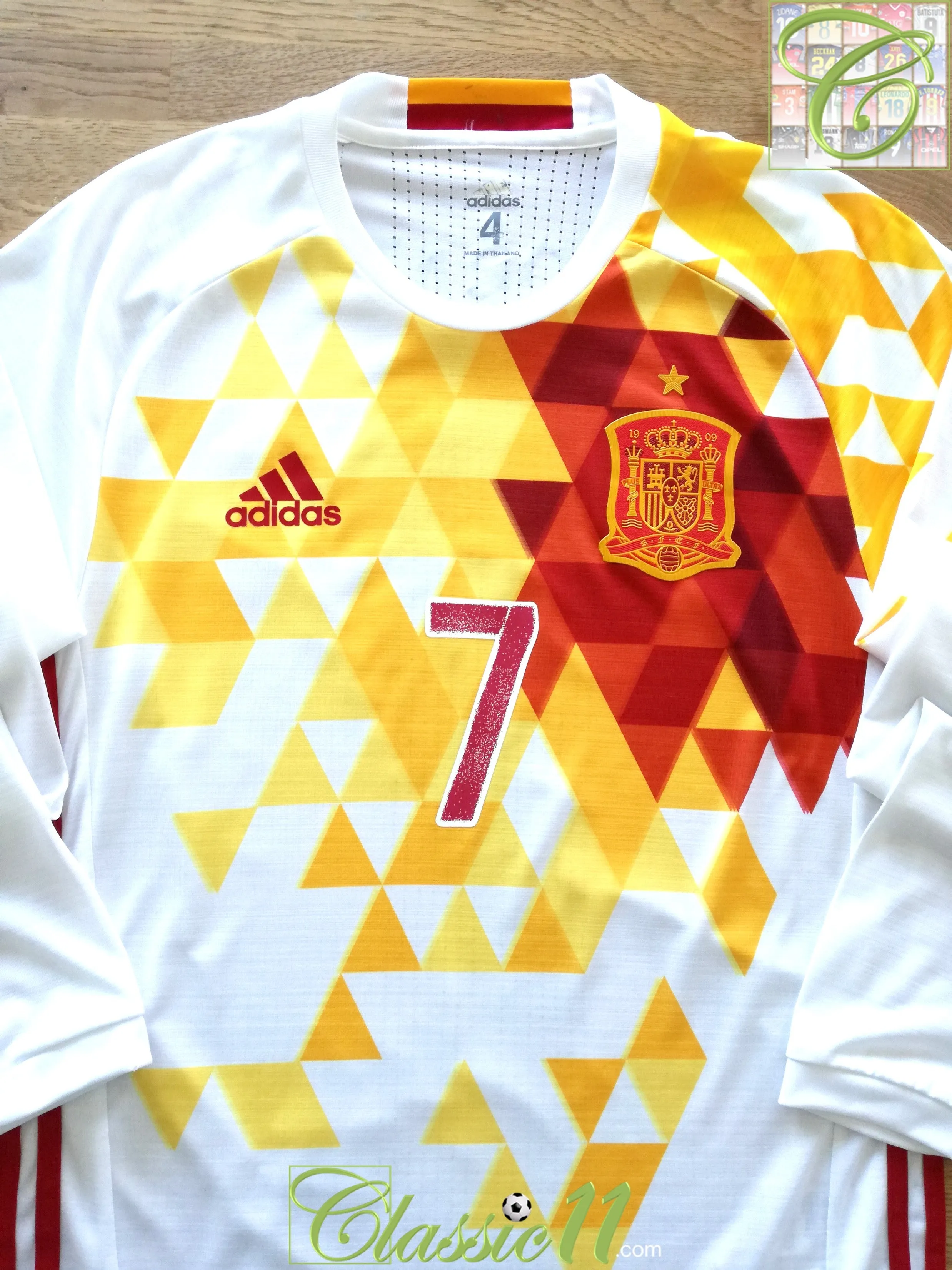 2016/17 Spain Away Adizero Football Shirt. Morata #7 (S) (4)