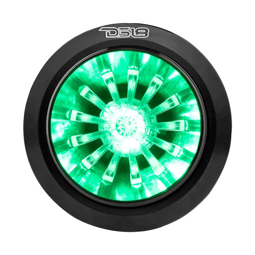 2.28" Shallow High Compression Neodymium Super Bullet Tweeter 140 Watts 1" Polyether Ether Ketone 4-Ohm Vc With RGB LED Lights