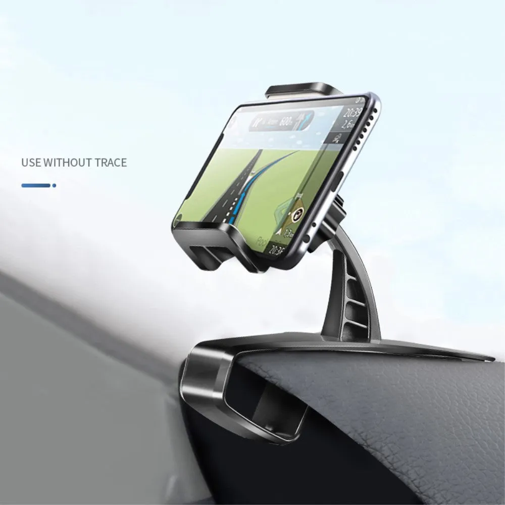 3 in 1 Car GPS Smartphone Holder: Dashboard / Visor Clamp   AC Grid Clip for Alcatel One Touch POP C5 TV - Black