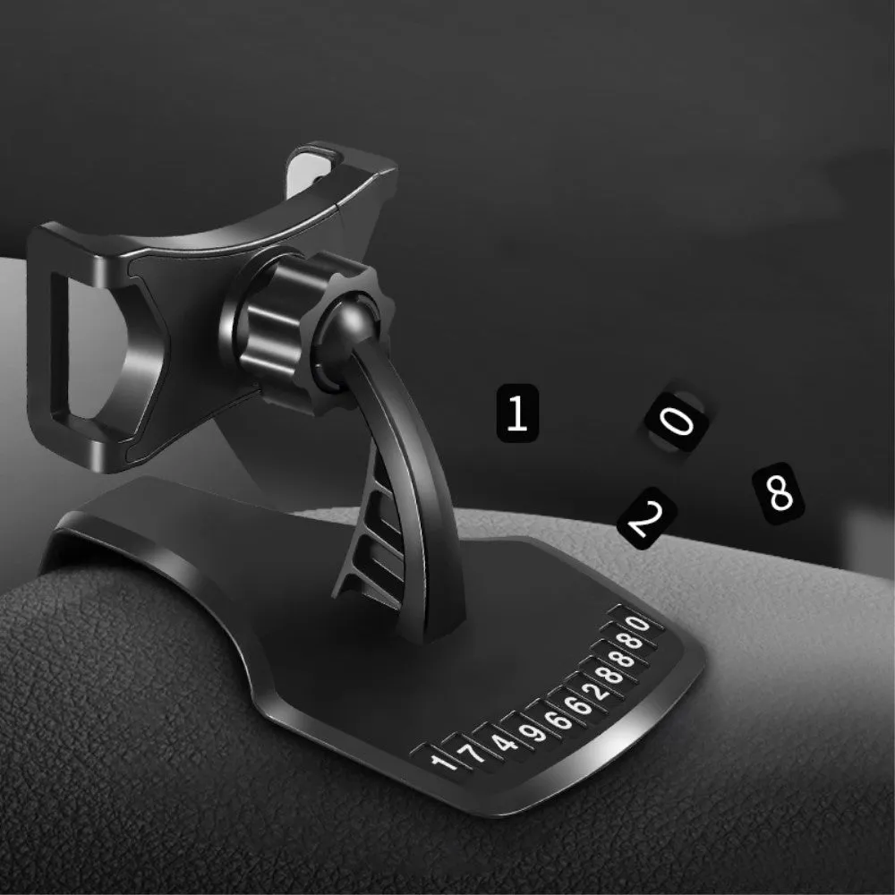 3 in 1 Car GPS Smartphone Holder: Dashboard / Visor Clamp   AC Grid Clip for Alcatel One Touch POP C5 TV - Black