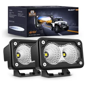 3 Inch 20W 1160LM Flood Built-in EMC LED Work Lights (Pair)