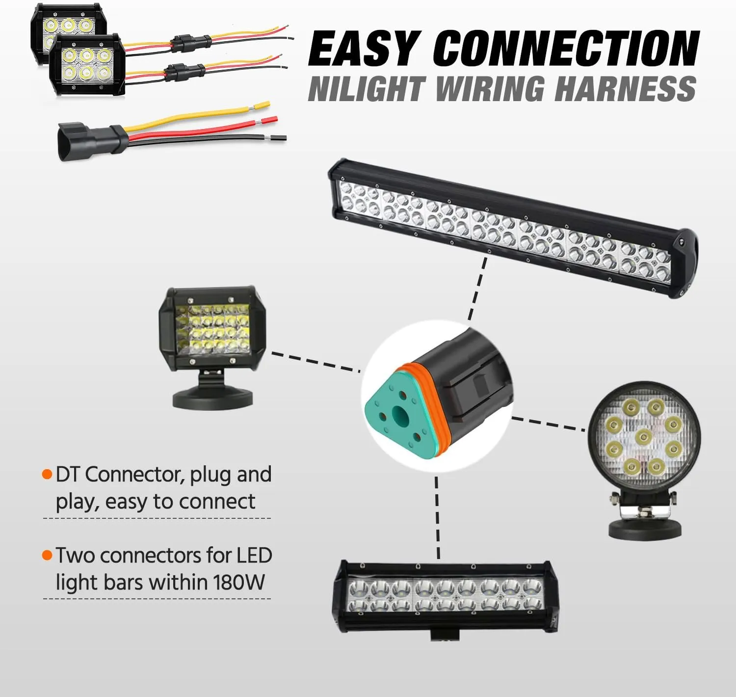 3 Pin DT Connectors 16AWG 6 Kits Male and Female Electrical Connector Waterproof Plug and Play w/Heat Shrink Butt Terminals