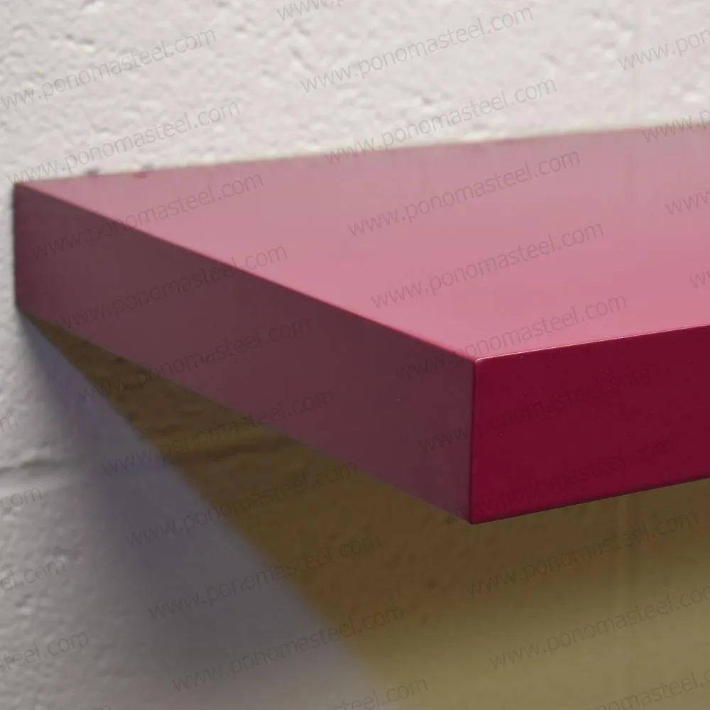 36"x12"x2.5" (cm.91x30.5x6.4) brushed stainless steel floating shelf
