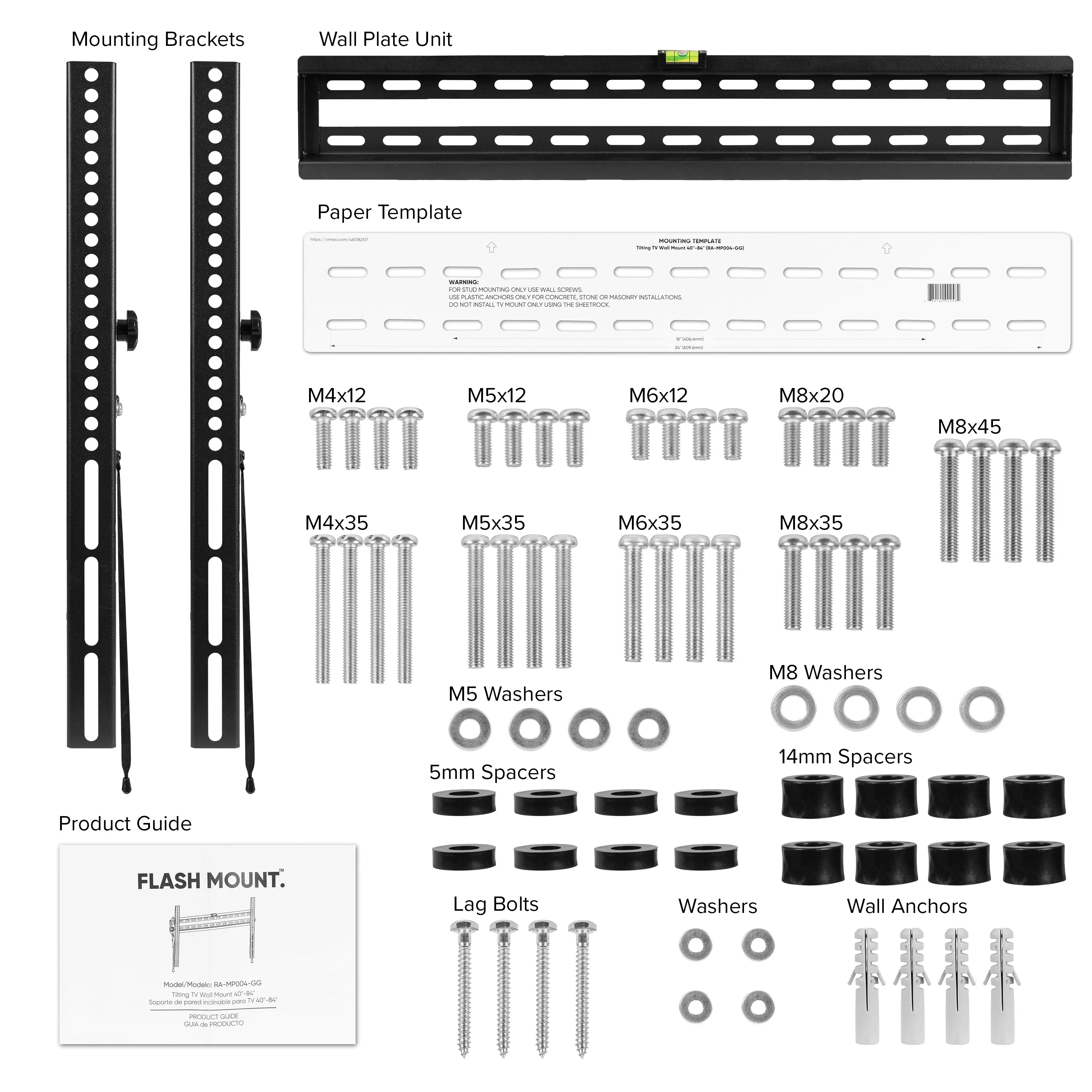 40"-84" Tilt TV Wall Mount RA-MP004-GG