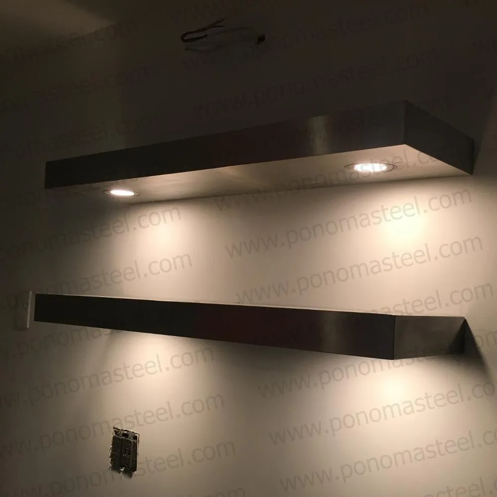 40"x12"x2.5" (cm.101.6x30.5x6.4) painted stainless steel floating shelf