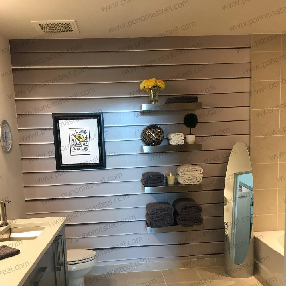 42"x12"x1.5" (cm.107x30.5x3.8) brushed stainless steel floating shelf
