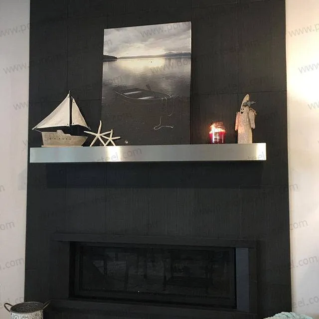 48"x10"x2.5" (cm.121.9x25.4x6.4) brushed stainless steel floating shelf