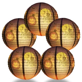 5 PACK | 12" Haunted House Halloween Paper Lantern