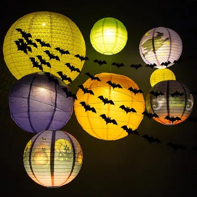 5 PACK | 12" Haunted House Halloween Paper Lantern
