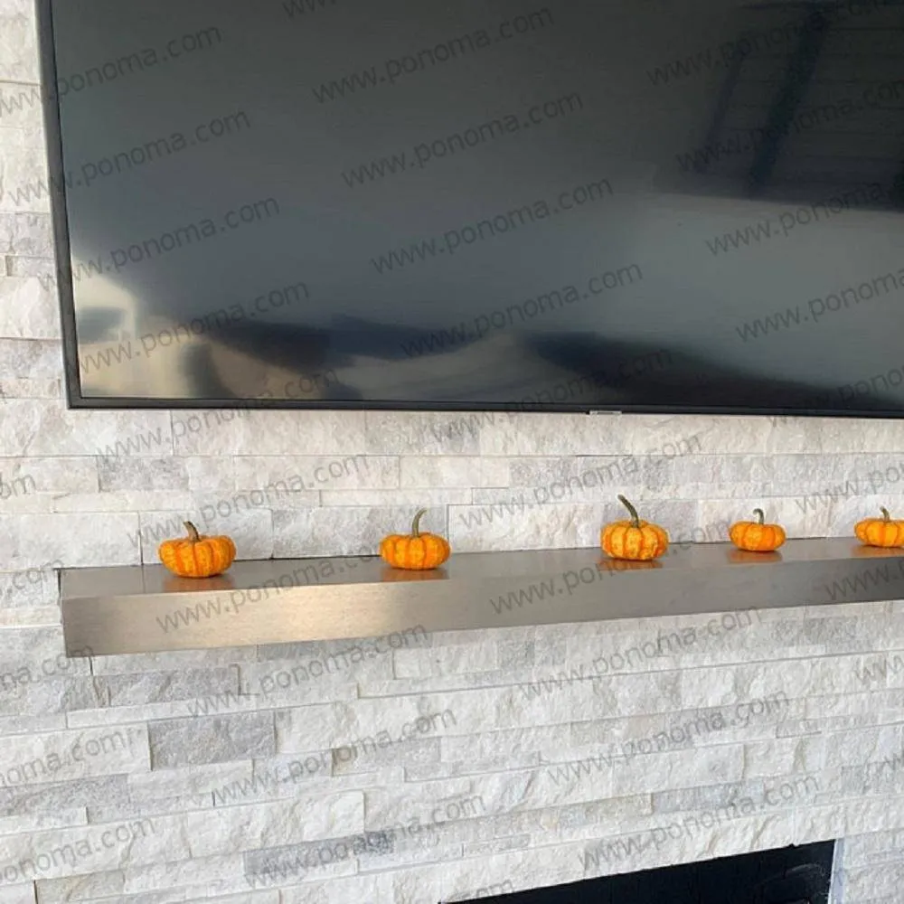 52"x10"x2.5" (cm.132x25.4x6.4) brushed stainless steel floating shelf