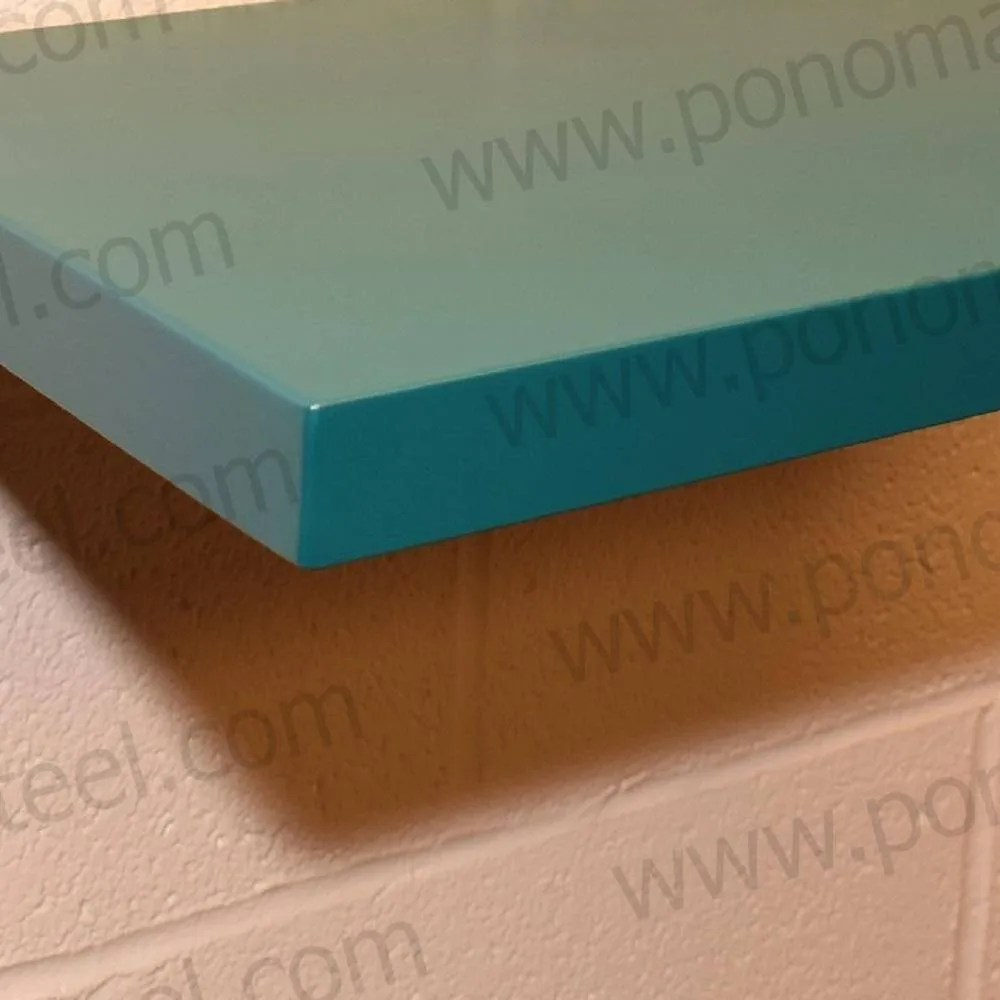 52"x10"x2.5" (cm.132x25.4x6.4) brushed stainless steel floating shelf