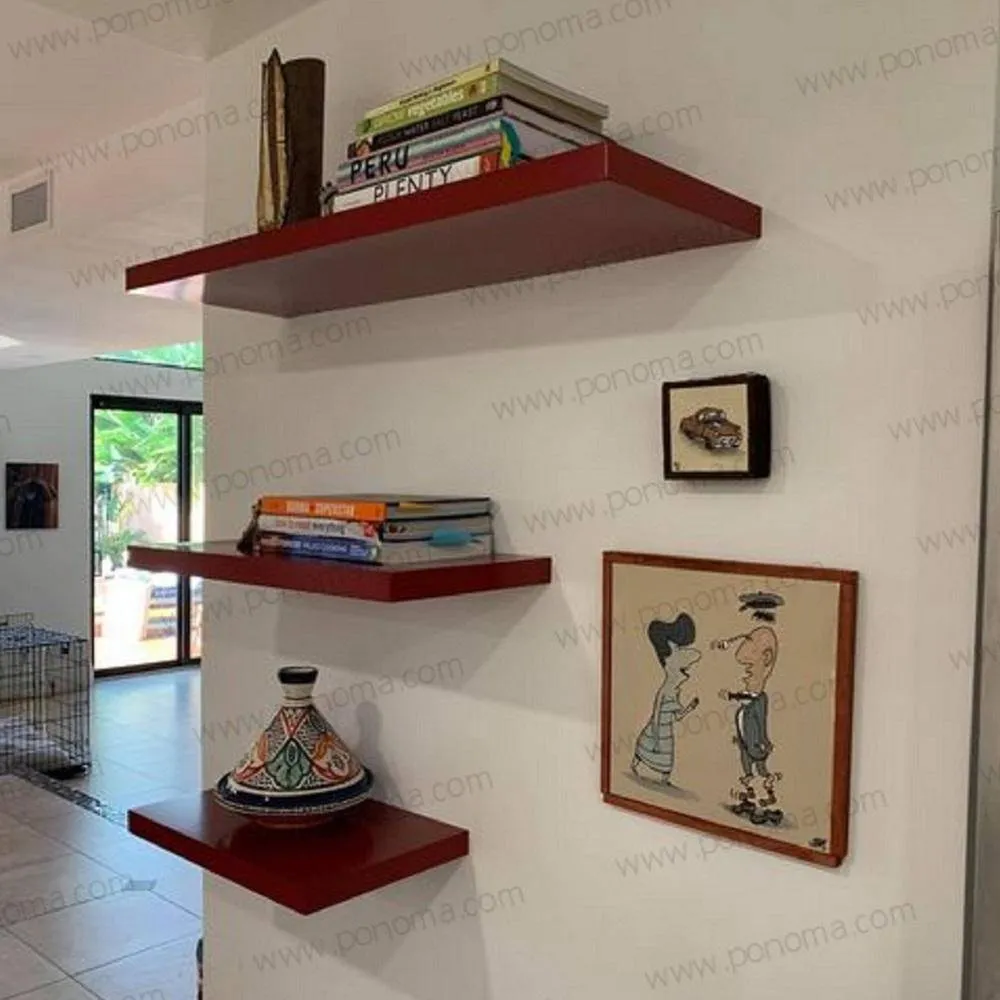 52"x10"x2.5" (cm.132x25.4x6.4) brushed stainless steel floating shelf