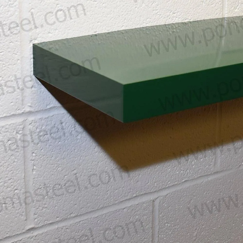 52"x10"x2.5" (cm.132x25.4x6.4) brushed stainless steel floating shelf
