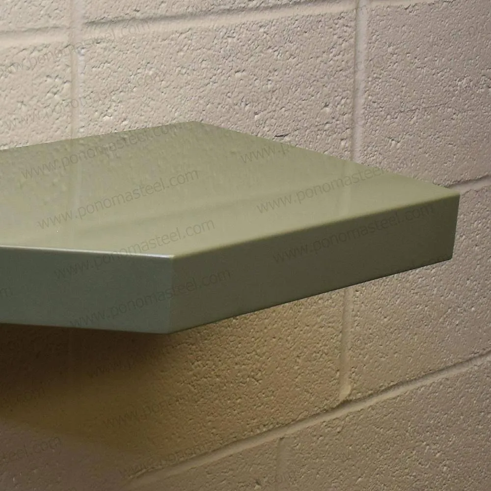 52"x10"x2.5" (cm.132x25.4x6.4) brushed stainless steel floating shelf