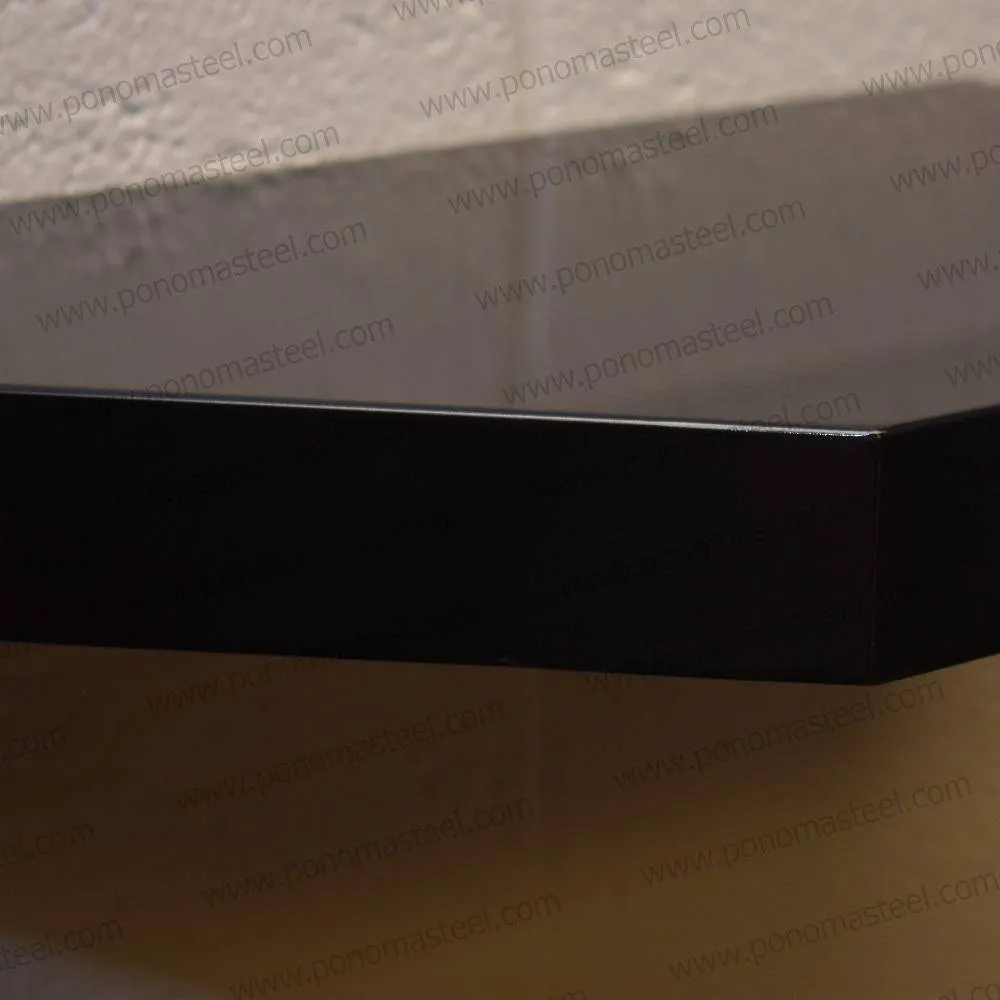 52"x10"x2.5" (cm.132x25.4x6.4) brushed stainless steel floating shelf