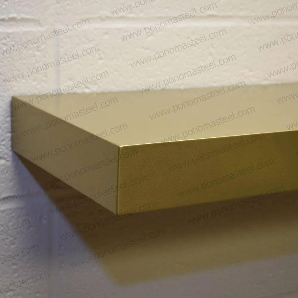 52"x10"x2.5" (cm.132x25.4x6.4) brushed stainless steel floating shelf