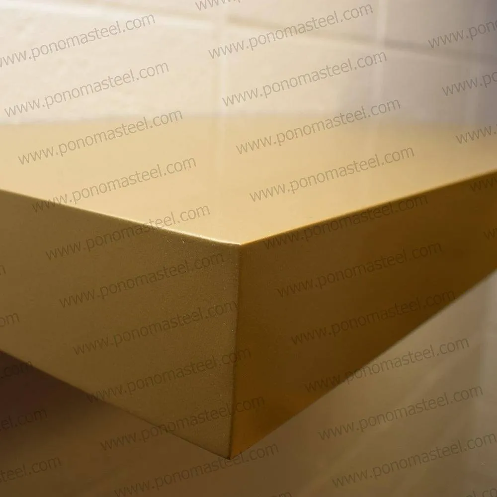 52"x10"x2.5" (cm.132x25.4x6.4) brushed stainless steel floating shelf