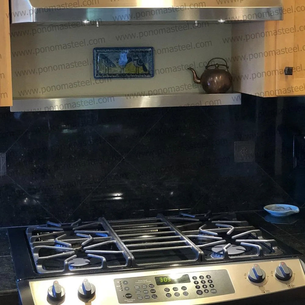 52"x10"x2.5" (cm.132x25.4x6.4) brushed stainless steel floating shelf