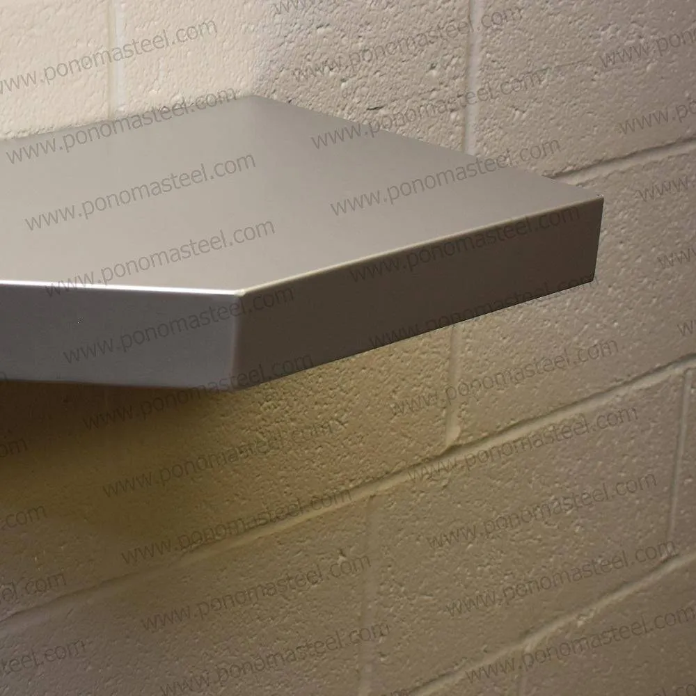 52"x10"x2.5" (cm.132x25.4x6.4) brushed stainless steel floating shelf