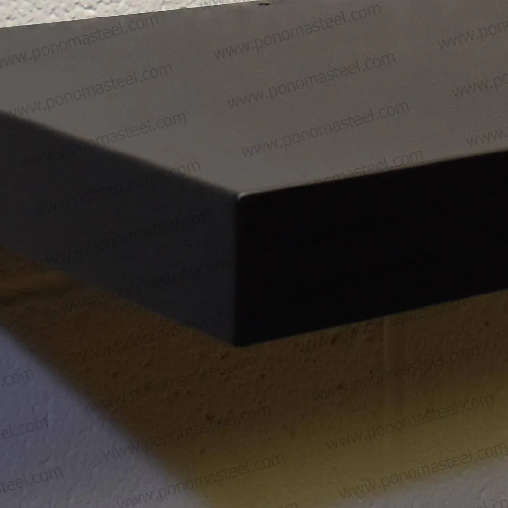 52"x10"x2.5" (cm.132x25.4x6.4) brushed stainless steel floating shelf