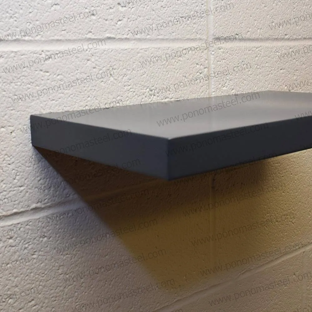 52"x10"x2.5" (cm.132x25.4x6.4) brushed stainless steel floating shelf