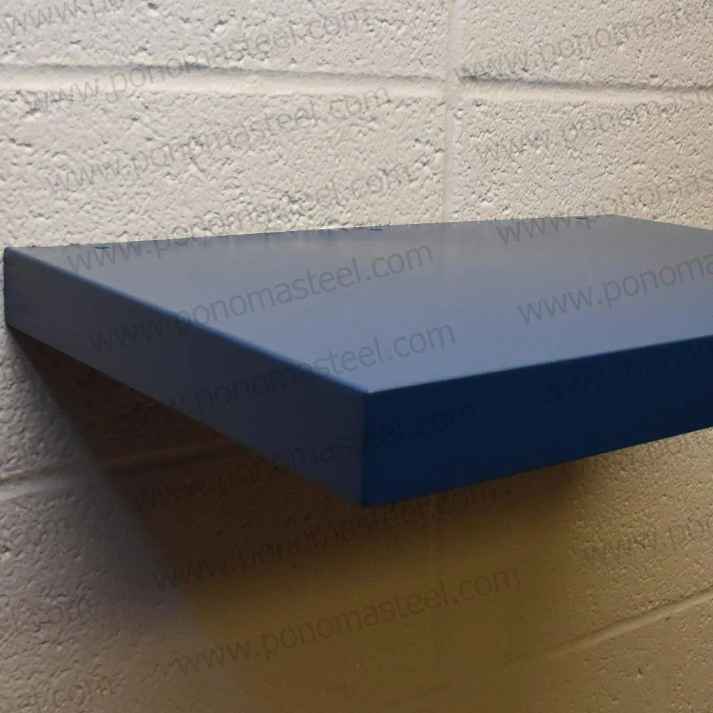 52"x10"x2.5" (cm.132x25.4x6.4) brushed stainless steel floating shelf