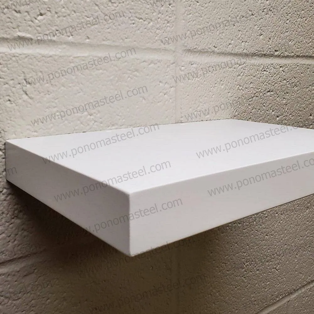 52"x10"x2.5" (cm.132x25.4x6.4) brushed stainless steel floating shelf