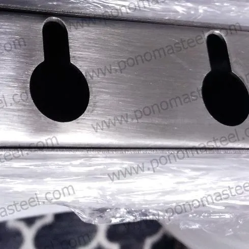 52"x10"x2.5" (cm.132x25.4x6.4) brushed stainless steel floating shelf