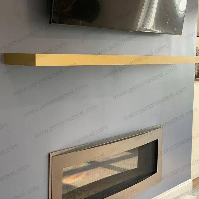 52"x10"x2.5" (cm.132x25.4x6.4) brushed stainless steel floating shelf