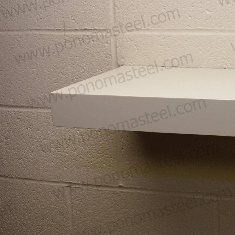 52"x10"x2.5" (cm.132x25.4x6.4) brushed stainless steel floating shelf