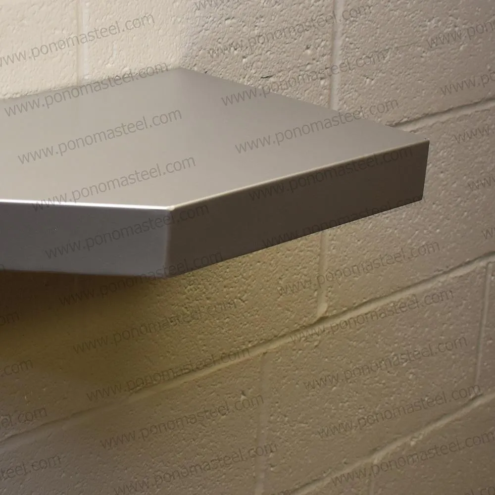 60"x6"x2.0" (cm.152x15x5.1) brushed stainless steel floating shelf