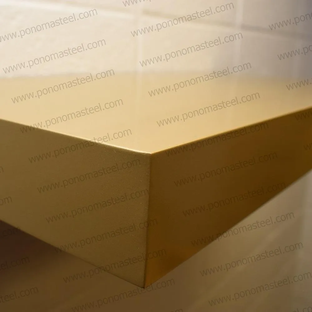 60"x6"x2.0" (cm.152x15x5.1) brushed stainless steel floating shelf