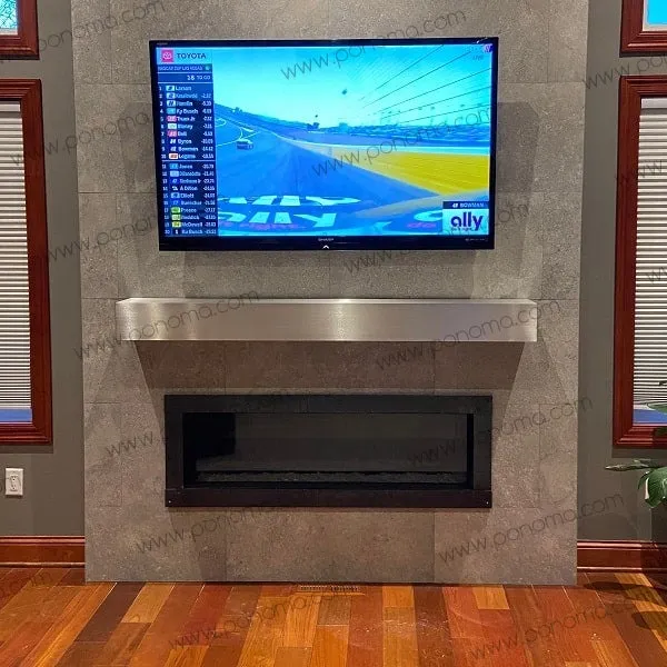 60"x6"x2.0" (cm.152x15x5.1) brushed stainless steel floating shelf