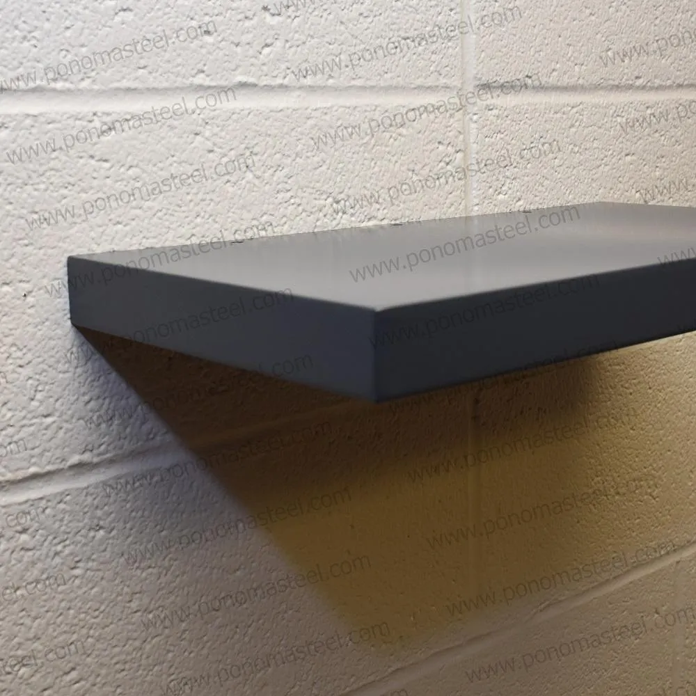 60"x6"x2.0" (cm.152x15x5.1) brushed stainless steel floating shelf