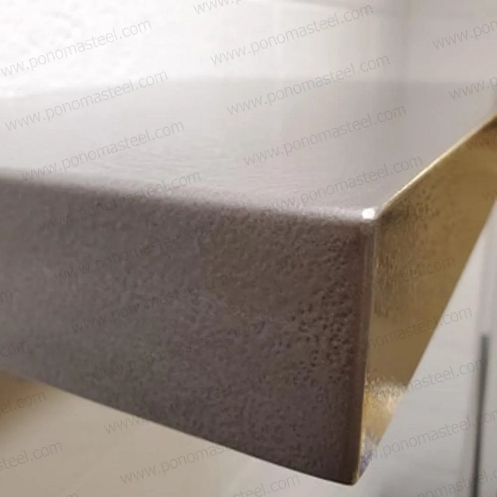 60"x6"x2.0" (cm.152x15x5.1) brushed stainless steel floating shelf