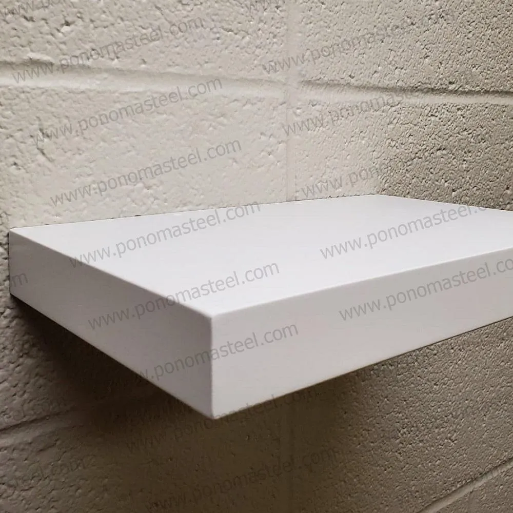60"x6"x2.0" (cm.152x15x5.1) brushed stainless steel floating shelf