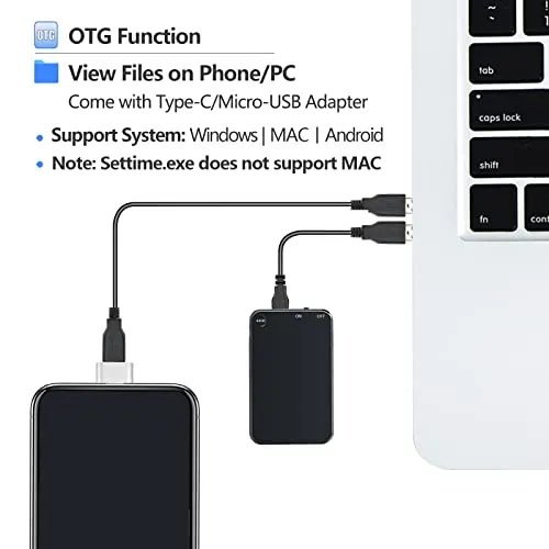 64GB Mini Voice Recorder, Telele Audio Voice Recorder with 750 Hours Recording Capacity and 40 Hours Battery Time, Small MP3 Digital Recorder for Lecture Interview Meeting Class