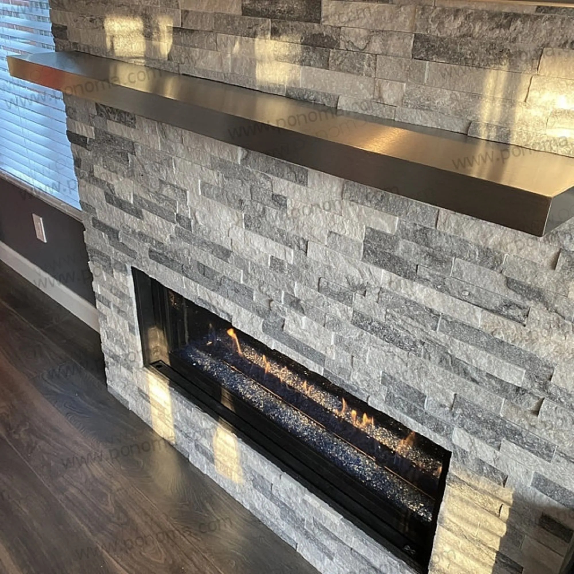 72"x7"x2.0" (cm.183x18x5.1) brushed stainless steel floating shelf